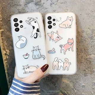 Compatible for Oppo A98 A38 A58 A78 A17 A17K A77S A57 2022 A16K A96 A76 A55 A95 A16 A74 A54 A15S A53 A93 A94 A5 A9 2020 A91 A31 A92 A52 A12 A3S A5S A7 A71 A1K Ốp Lưng Tpu In Hình Chó Mèo Dễ Thương Cho
