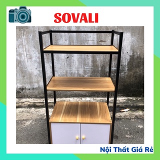 Kệ bếp lò vi sóng 4 tầng có ngăn kéo tủ iện đại đa năng, tiện ích, kích thước 110x60x30cm sovali