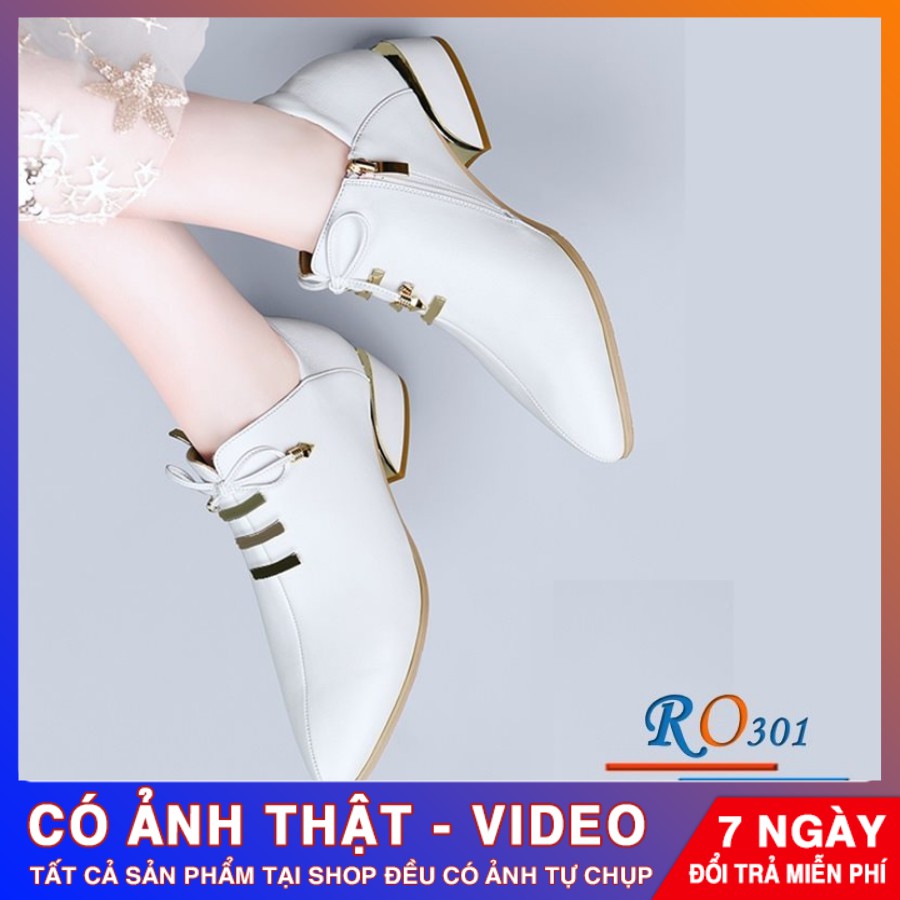 [ẢNH THẬT - FREE SHIP] Giày Boot nữ cao cấp ROSATA RO301 - HÀNG VIỆT NAM - BKSTORE