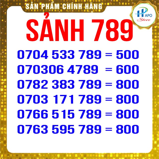 SẢNH TIẾN 789 SIM SỐ ĐẸP  MOBIFONE