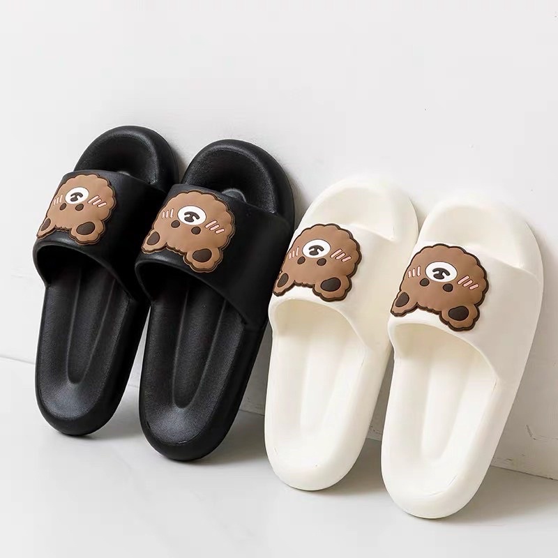 Dép nam, nữ bánh mì quai ngang icon gấu siêu êm cute hot nhất 2022