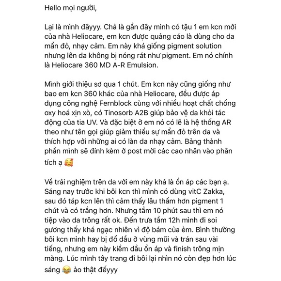 Kem chống nắng Heliocare 360 MD A-R Emulsion SPF 50