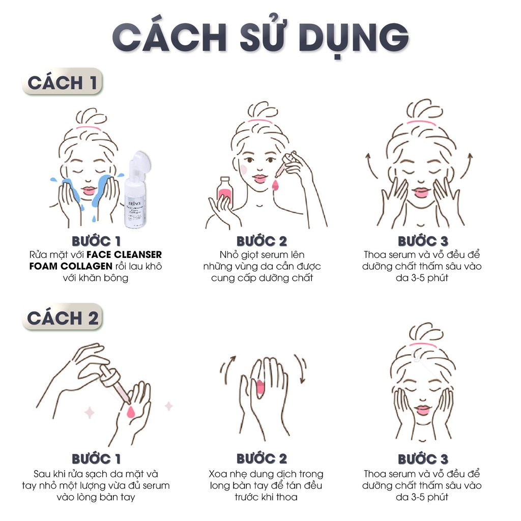 Serum tinh chất dưỡng trắng da nhau thai cừu Seimy - Diamond Luxury giúp da siêu căng bóng, trẻ hoá làn da
