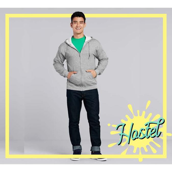 Gildan Áo Hoodie Có Khóa Kéo 88600 Thời Trang Cho Nam