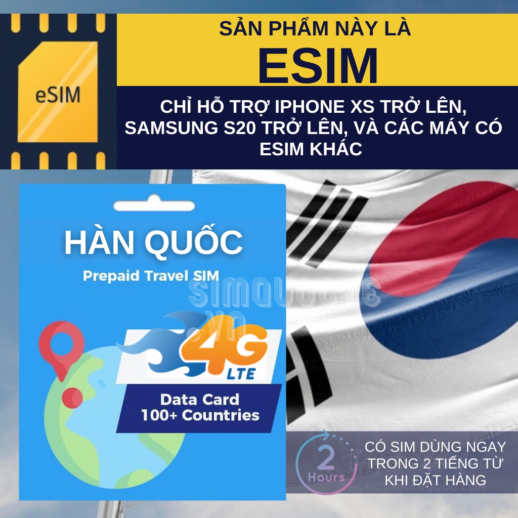 Sim du lịch Hàn Quốc tốc độ cao nhiều tuỳ chọn số ngày và dung lượng