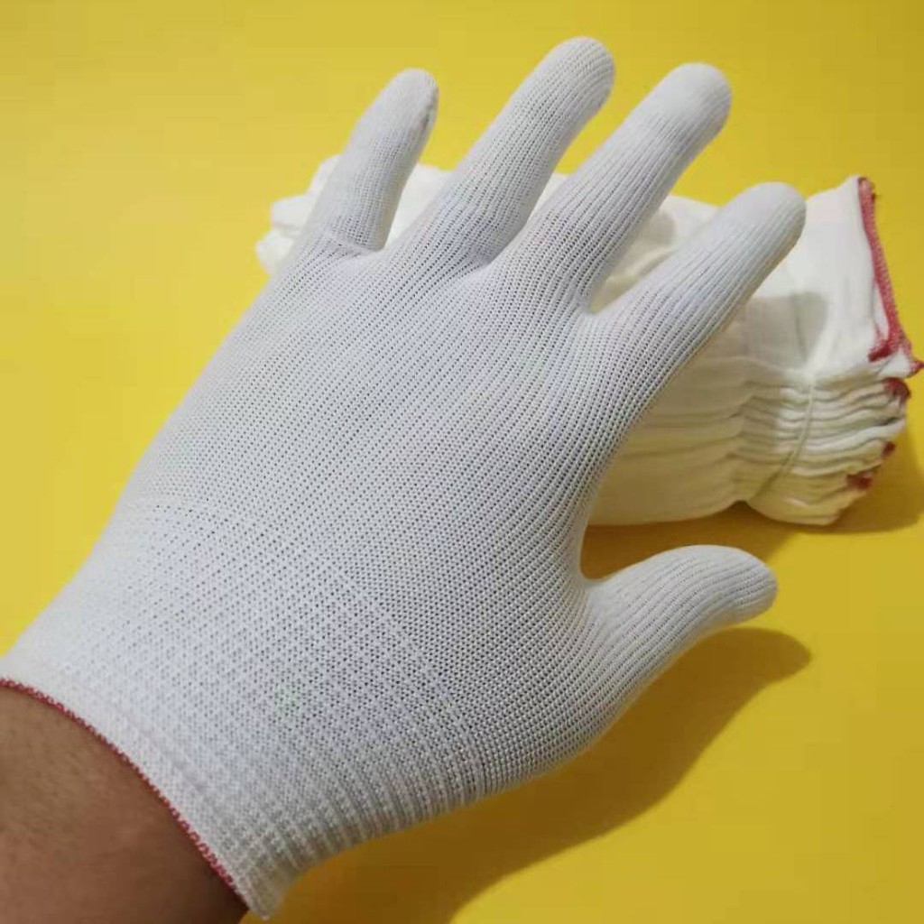 Nylon trắng phần mỏng găng tay không bụi lắp ráp văn bản điện tử chơi phụ nữ bảo hiểm lao động bảo hiểm làm việc entique
