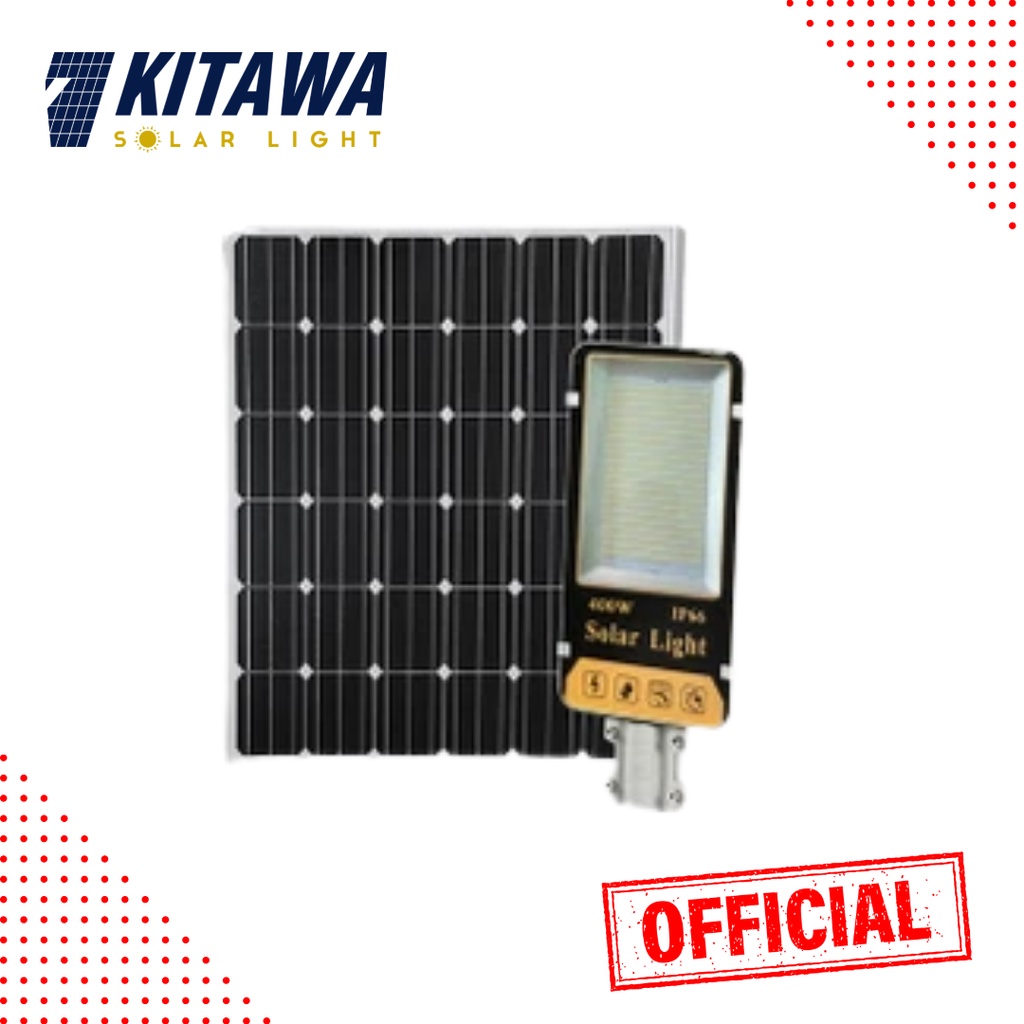 Đèn Năng Lượng Mặt Trời 400W Kitawa BC2400 Sử Dụng Tấm Pin Mono Cao Cấp; Bảo Hành 2 Năm; Chống Nước IP65