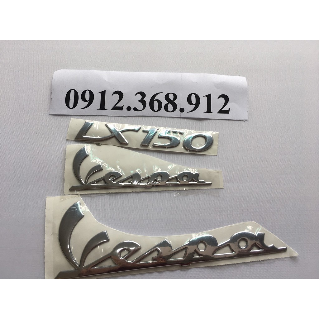 Bộ tem chữ vespa lx150, decal vespa lx150 giá trọn 1 bộ