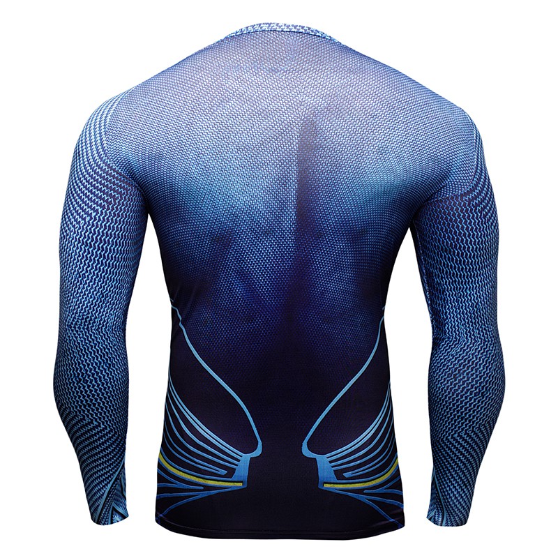 Áo thun ôm HUQISHA dài tay in họa tiết siêu anh hùng 3d thời trang đơn giản mới lạ cho nam