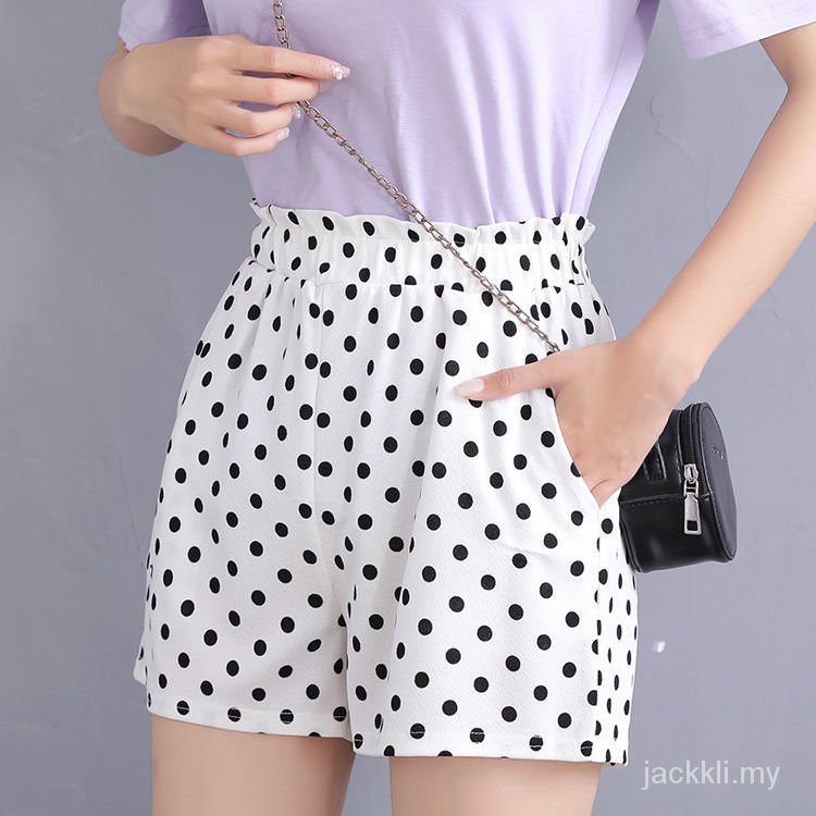 Quần Short Ngủ Lưng Cao Dáng Rộng Họa Tiết Chấm Bi Thời Trang Mùa Hè Cho Nữ 2021 | BigBuy360 - bigbuy360.vn