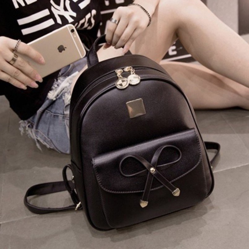 BALO DA NỮ ĐÍNH ĐỊNH LOẠI RẺ 2 MÀU ĐEN ĐỎ (SALE004)