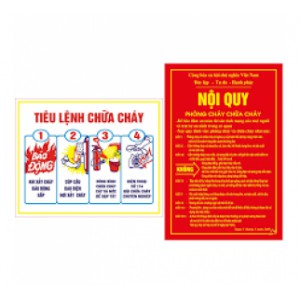 Bảng Tiêu lệnh chữa cháy - Nội quy chữa cháy