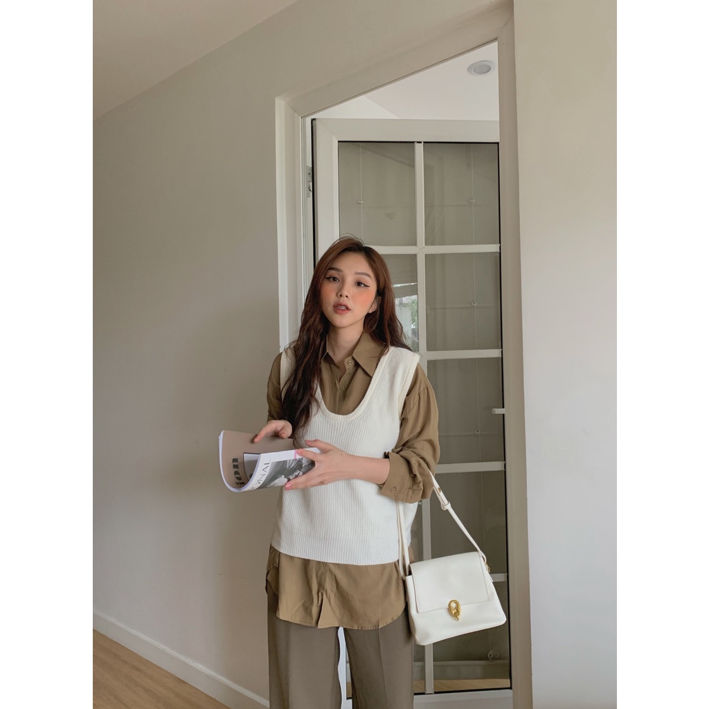 Áo sơmi lụa cổ bẻ A-2229, áo sơ mi nữ, áo sơ mi nữ form rộng chất lụa hàn
