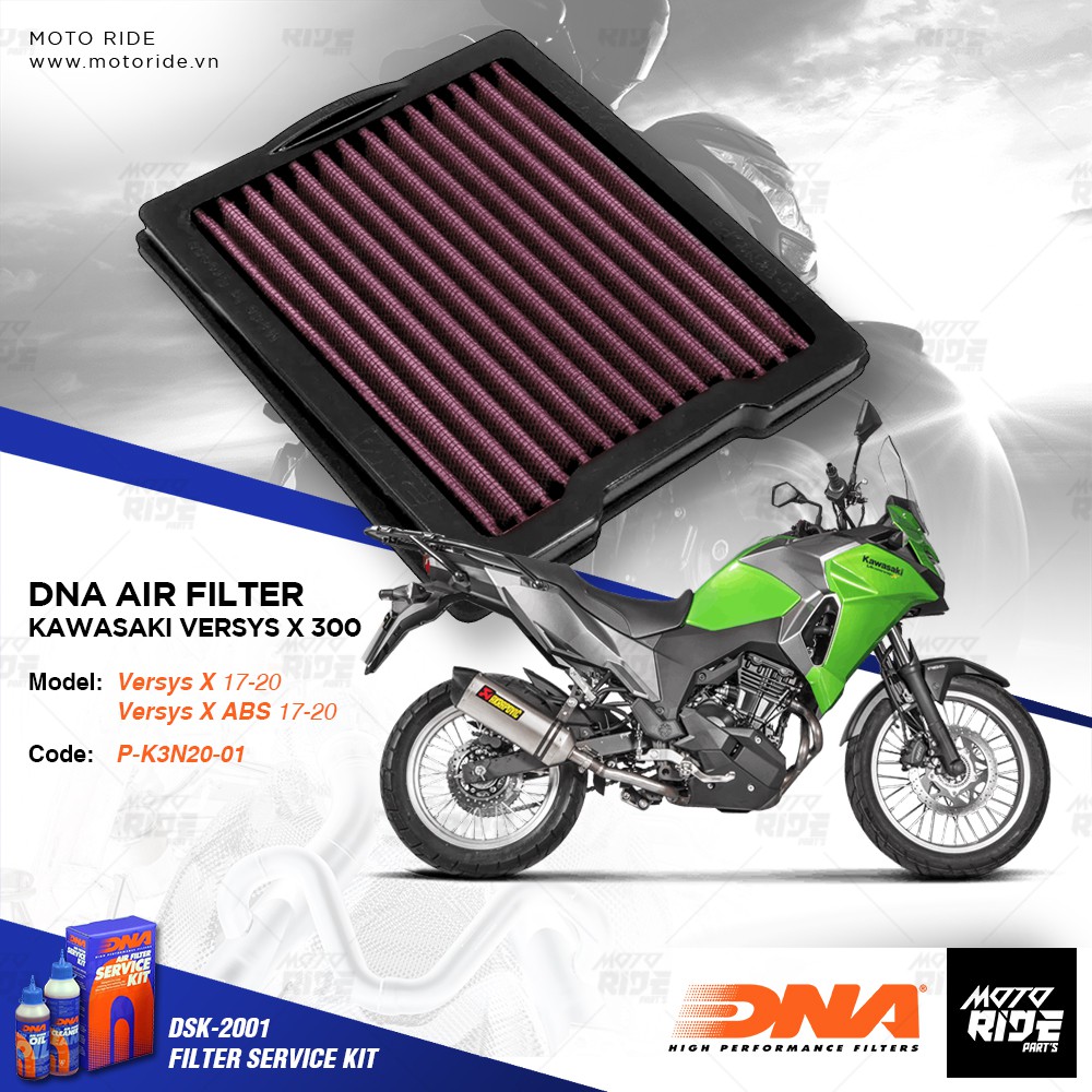 DNA P-K3N20-01 LỌC GIÓ CHO KAWASAKI VERSYS X 300