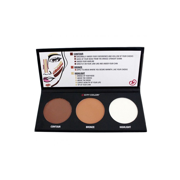 Bảng Phấn Tạo khối và Highlight 3 Ô City Color Contour Palette