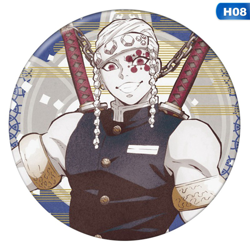 flowersqueen Huy hiệu cài áo phong cách hoạt hình Kimetsu No Yaiba xinh xắn