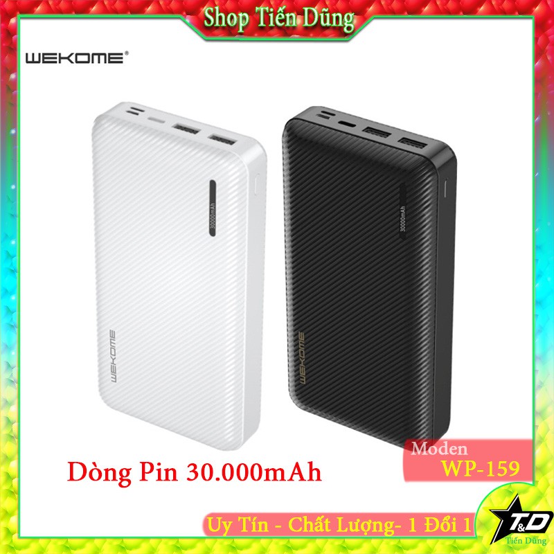 Sạc dự phòng wk wp-159 dung lượng 30000 mAh hay pin dự phòng wekome dòng pin chính hãng