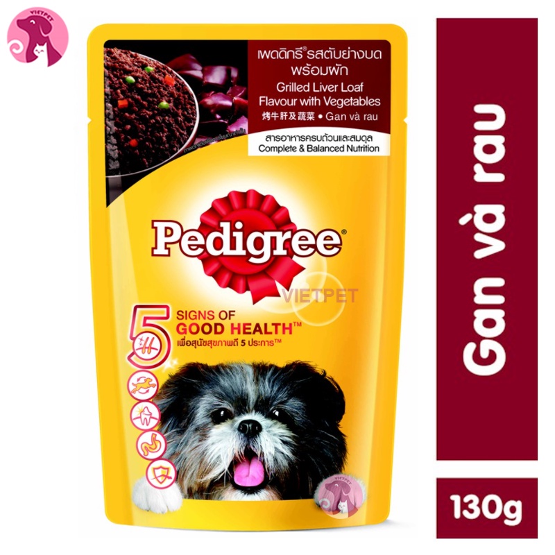 COMBO 3 Gói 130g Pate Cho Cún PEDIGREE (Dạng sốt nhuyễn 390g Mix vị)