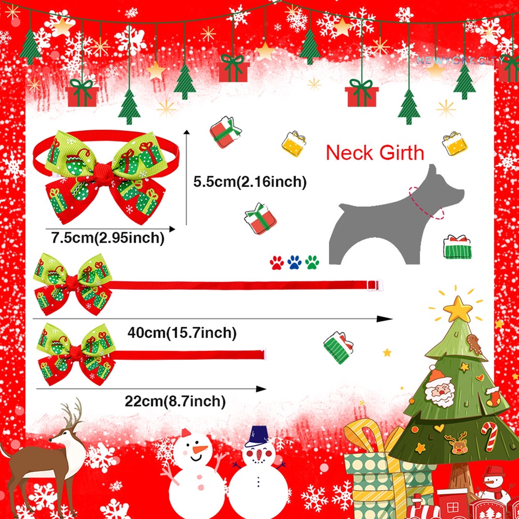 Nơ Đeo Cổ Họa Tiết Giáng Sinh Cho Thú Cưng