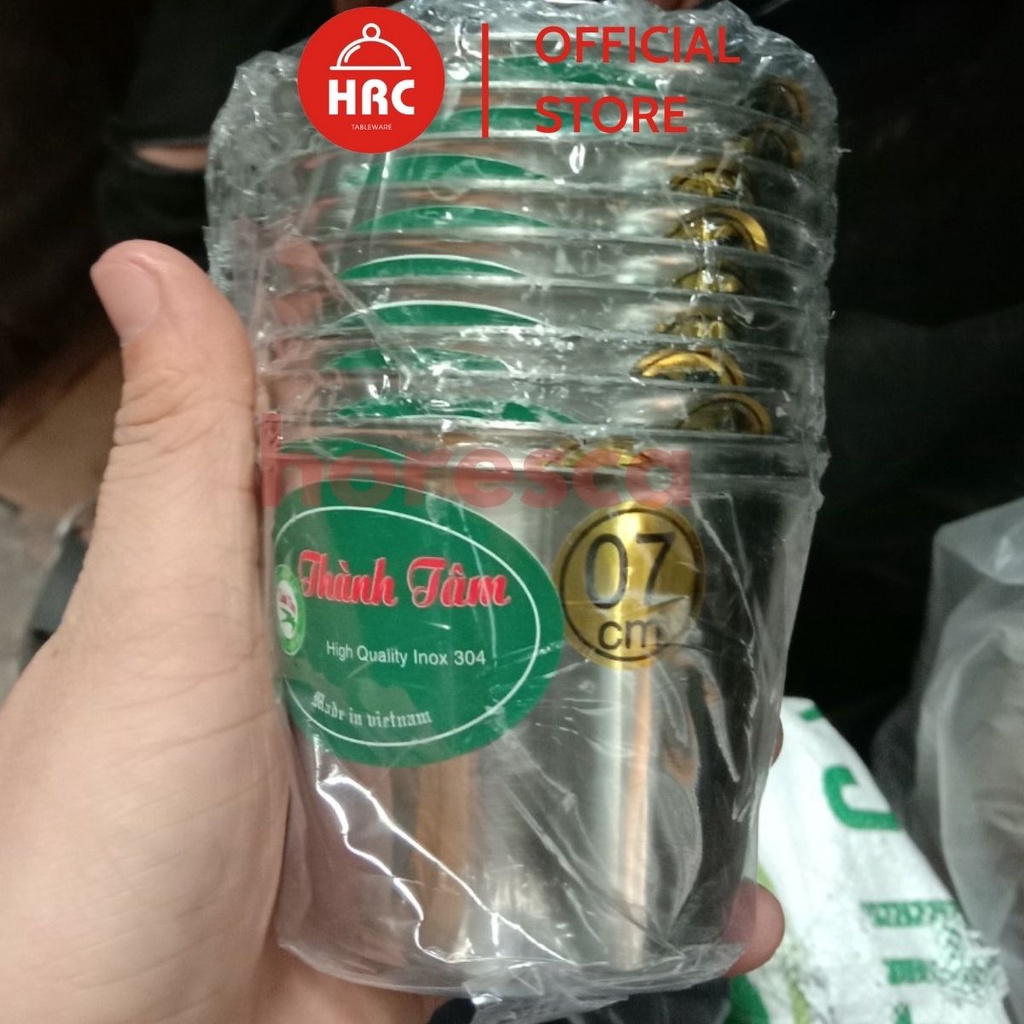 Ly làm đá inox không quai, cốc inox 7cm