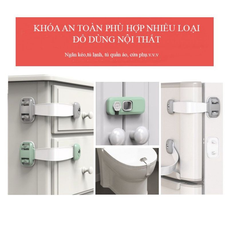 Khóa tủ lạnh, khóa tủ an toàn cho bé cao cấp Looktosee
