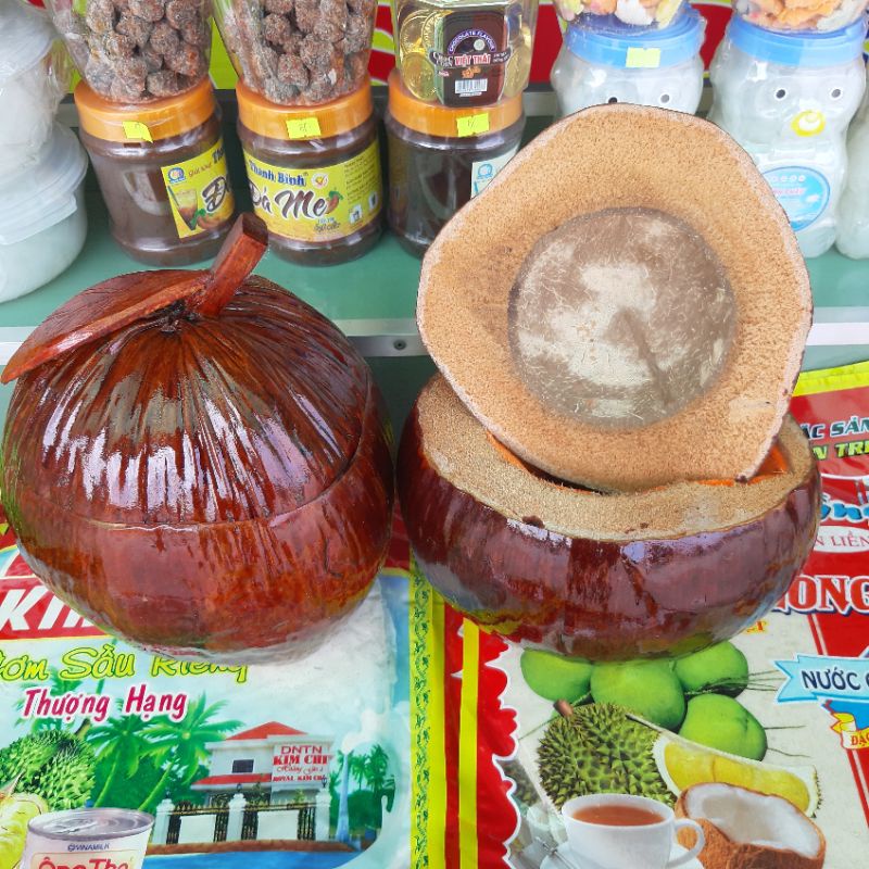 Vỏ trái dừa giữ ấm bình trà