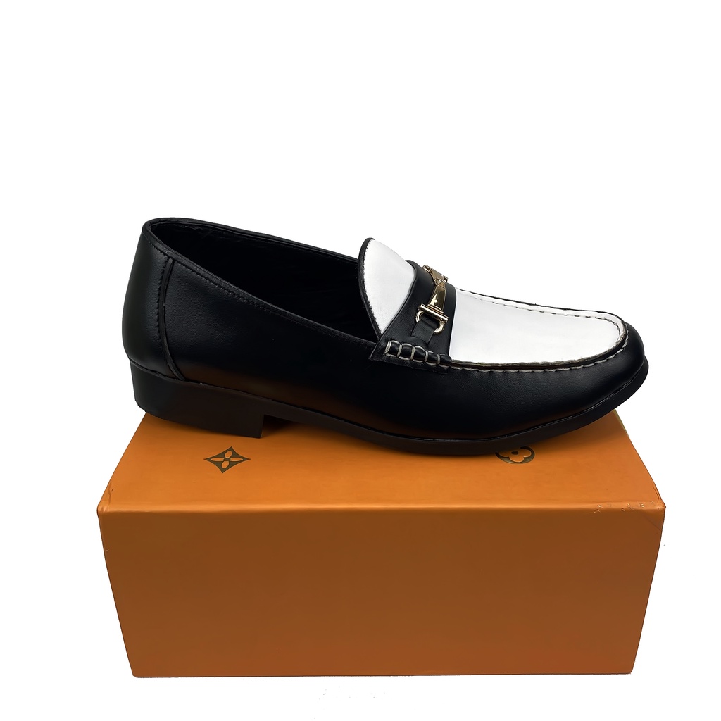 Giày da nam loafer | giày lười nam đình đám , cổ điển sang trọng sự kết hợp hoàn hảo 2 màu Đen & Trắng
