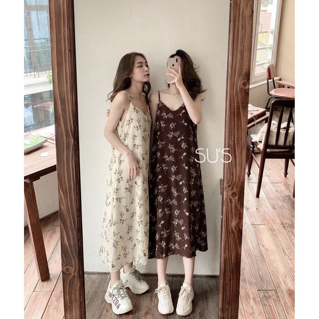 Váy Nữ 2 Dây Dáng Dài Họa Tiết Hoa Chất Voan Lụa M045- Lolla_Fashion