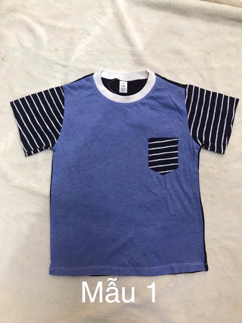 Áo thun cộc tay bé trai phối màu