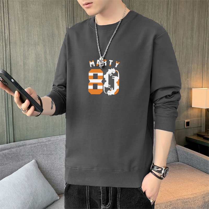 Áo Thun Nam Dài Tay Cổ Tròn In Chữ