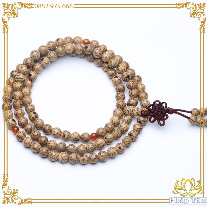 Chuỗi Vòng Tay 108 Hạt Bồ Đề Đài Loan Niệm Phật Dây Đồng Kết - Tâm Phong Thủy