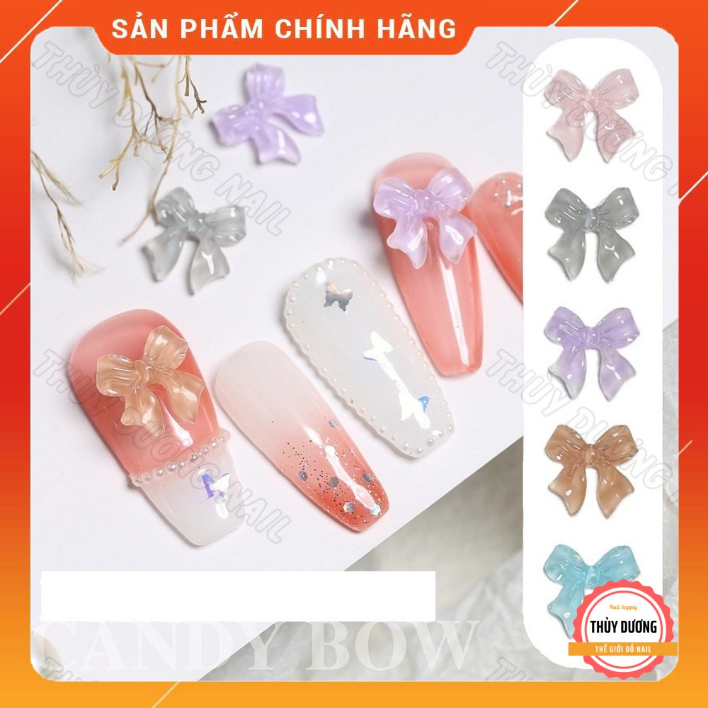 Charm nơ nhựa trang trí móng, 2.2k/viên (combo 10 viên) chuyên dùng làm nail