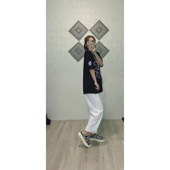 ( SALE HÓT ) Set Đồ Áo Thun Áo phông Nữ Tay Lỡ unisex Kèm Quần ống rộng Ulzzang - ZADOLA FASHION