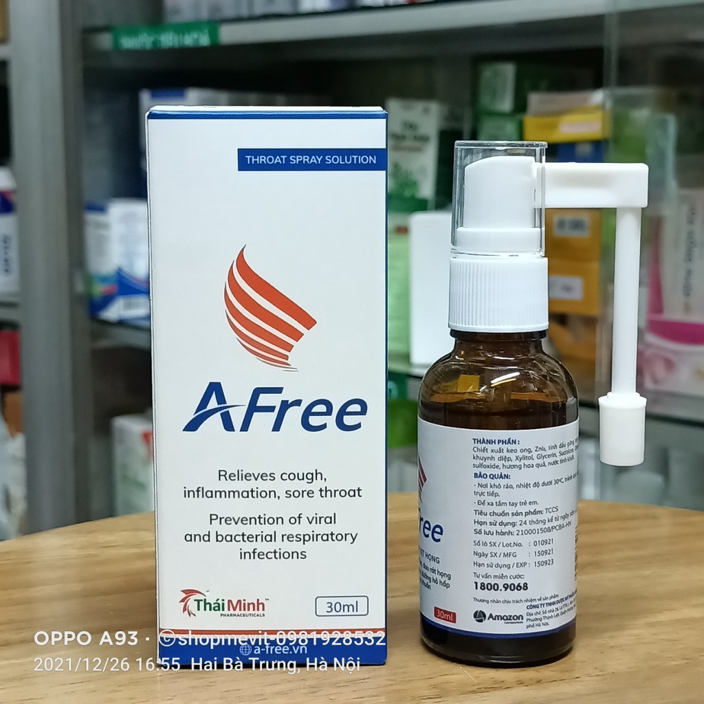 Dung dịch xịt họng AFree  30ml