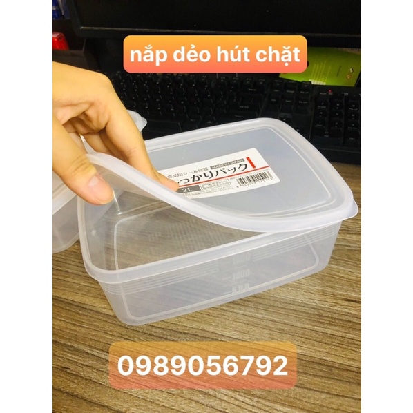 Hộp nhựa đựng thực phẩm có nắp 830ml chữ nhật