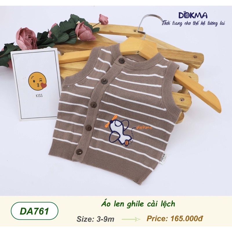 Áo len gile cài lệch Dokma (3-9M) DA761
