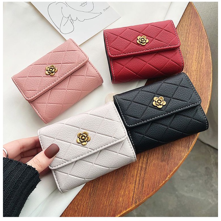 Ví đựng card ví nữ mini hình hoa ví nữ cao cấp đa chức năng