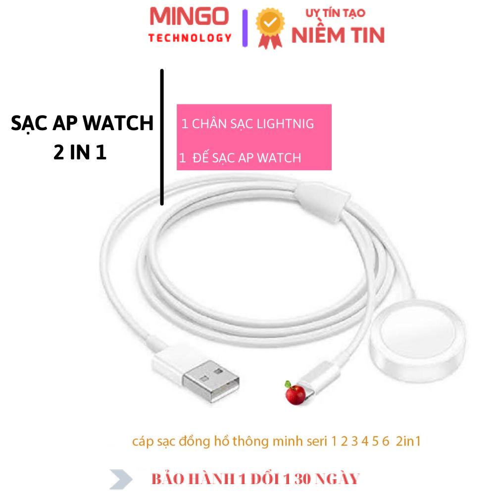 Dây cáp sạc ko dây 2 trong 1 cho táo Watch Series 1 2 3 4 5 6 7 8