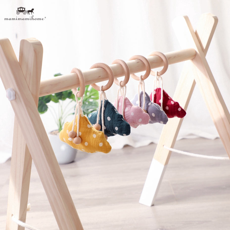 Đồ chơi treo nôi bằng vải và gỗ MAMIMAMIHOME vui nhộn cho bé