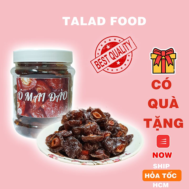 Ô mai đào nâu bổ đôi TALAD FOOD, đồ ăn vặt Sài Gòn, mềm chua chua ngọt ngọt thích hợp ăn bánh uống trà