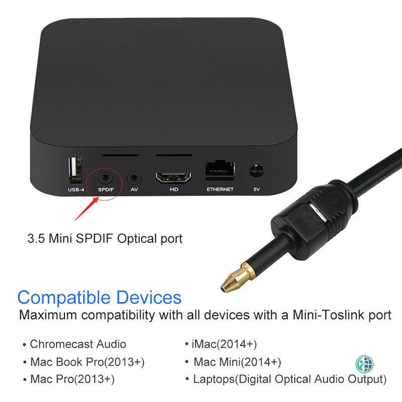 Dây Cáp Chuyển Đổi Âm Thanh 3.5mm Spdif Cho Macbook Vn