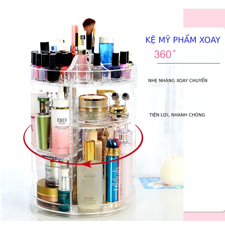 Kệ Mỹ Phẩm Trụ Xoay 360 Độ(giá rẻ)