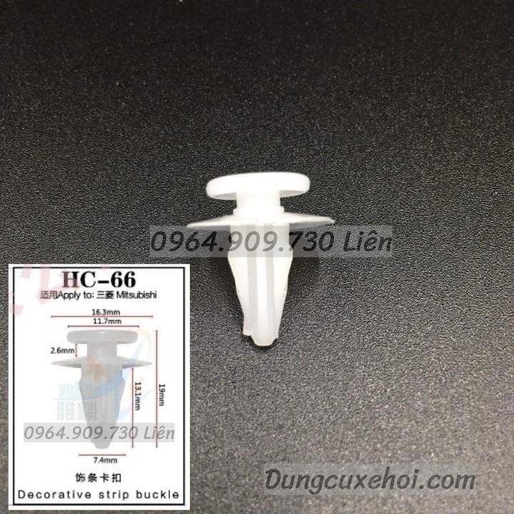 Bộ 20 đinh tán, chốt vít nở vit Nhựa Loại 1 cho xe hơi ô tô mitsubishi Nhựa Nylon Polyme AHC66