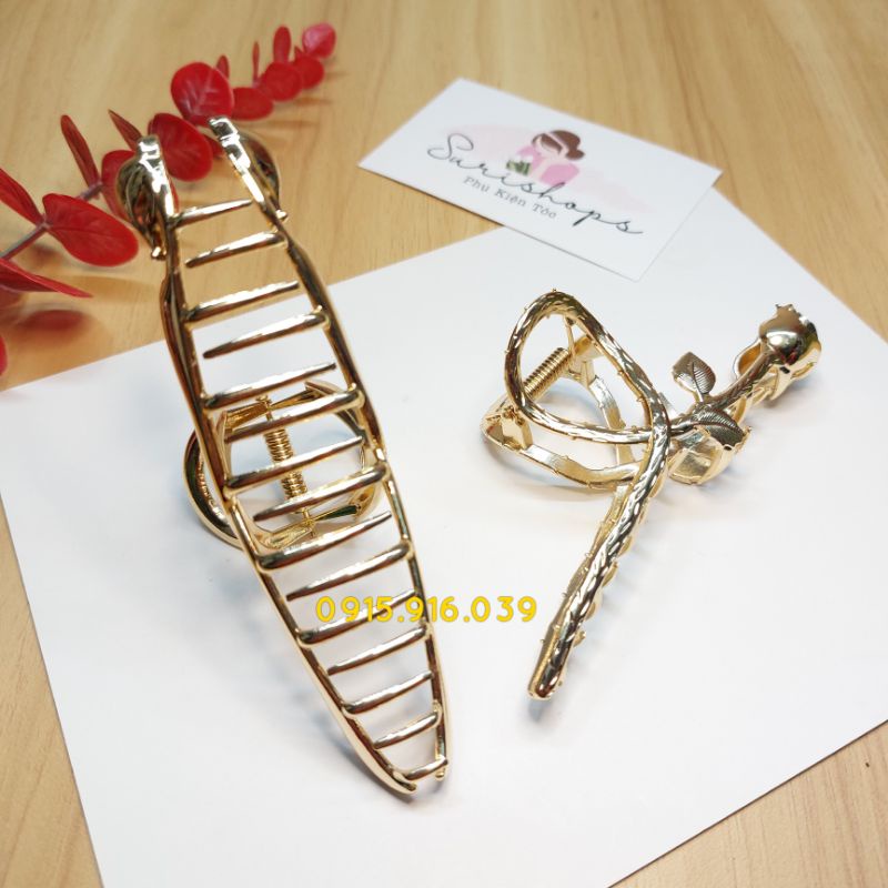 Kẹp Tóc Kim Loại Hình Hoa Hồng, Kẹp Tóc Hình Hồ Ly