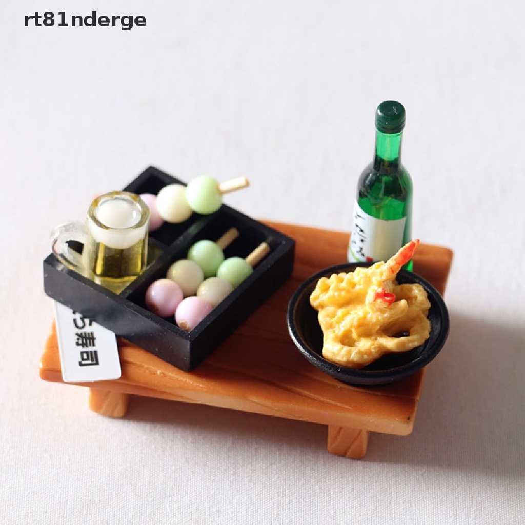 【ge】 Dollhouse Miniature Food Japanese Sushi Fish Ball Tempura Bento Doll Kitchen Toy .