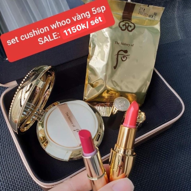 SÉT PHẤN NƯỚC WHOO VÀNG LUXURY GOLDEN CUSHION GLOW_SPF50/PA+++- Đỉnh cao phấn nước nhà whoo MỚI 2022