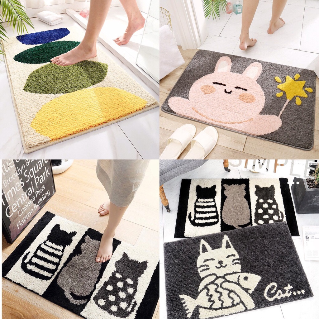 Thảm nhà tắm chất len lông thấm nước đế cao su chống trượt có thể giặt máy có thể làm thảm lau chân hoặc để cửa ra vào
