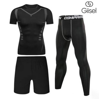 Bộ quần áo  thể thao legging nam cộc tay co giãn