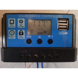 điều khiển sạc pin mặt trời pwm 10A lcd loại 3 nút chỉnh (solar charge controller)
