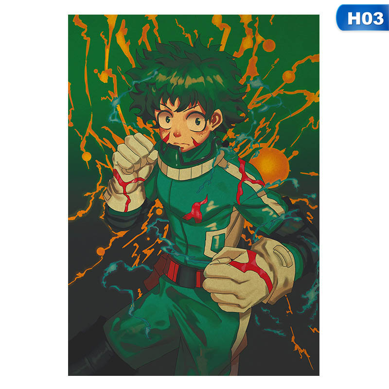 flowersqueen Áp Phích Trang Trí Phòng Ngủ/Phòng Khách Hình Ảnh Phim My Hero Academia